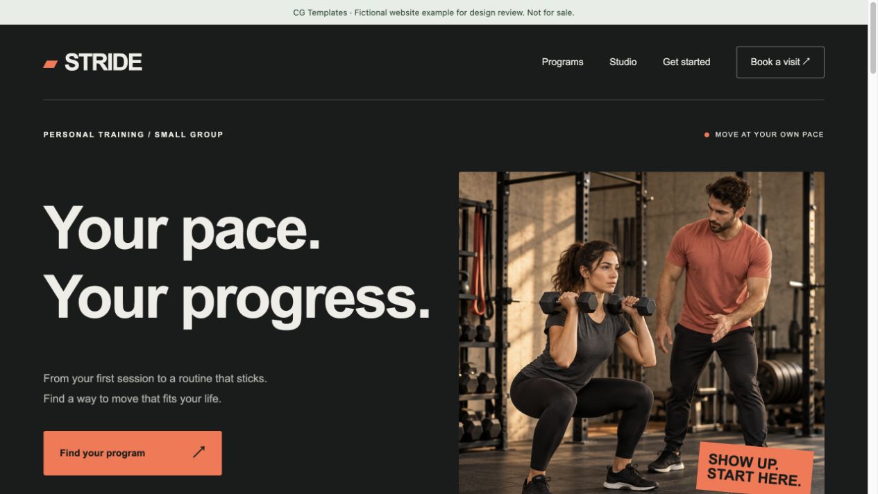 STRIDE website preview
